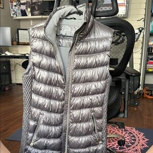 Calvin Klein Metallic Gray Quilted Vest